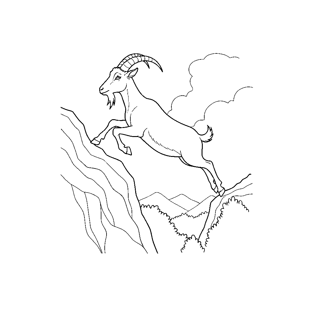 Capra di Montagna che Scala una Vetta Rocciosa