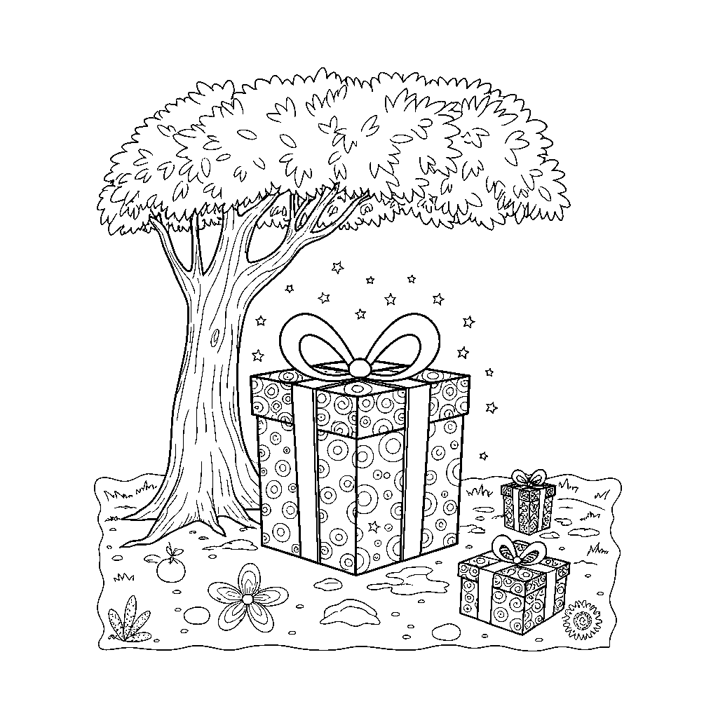 Mysterious Gift Box Under Moonlight