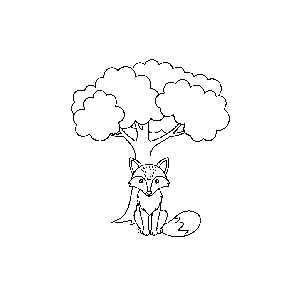 Mystisk Räv som Tittar på Fallande Löv