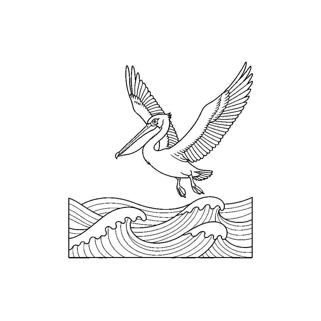 Nautical Pelican Surfing the Wind