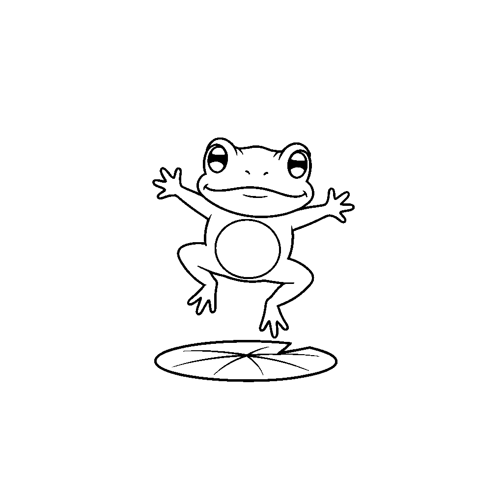 Ninja Toad Leaping with Lily Pad