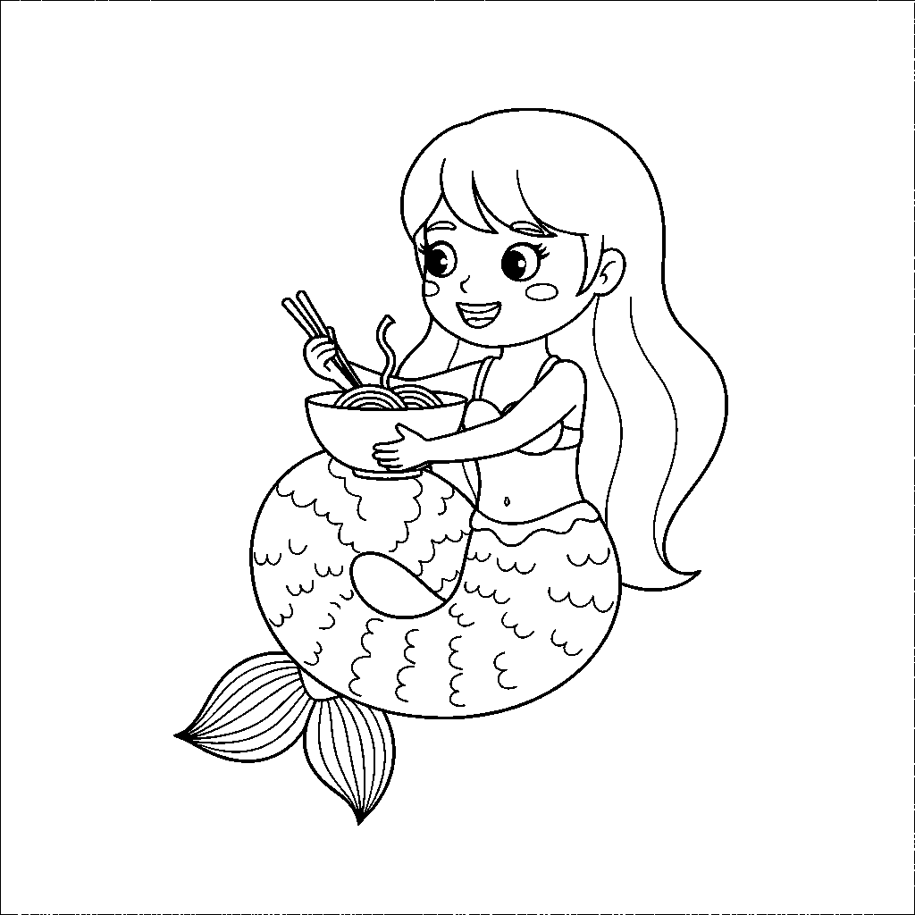 Noodle Mermaid Swimming Freely