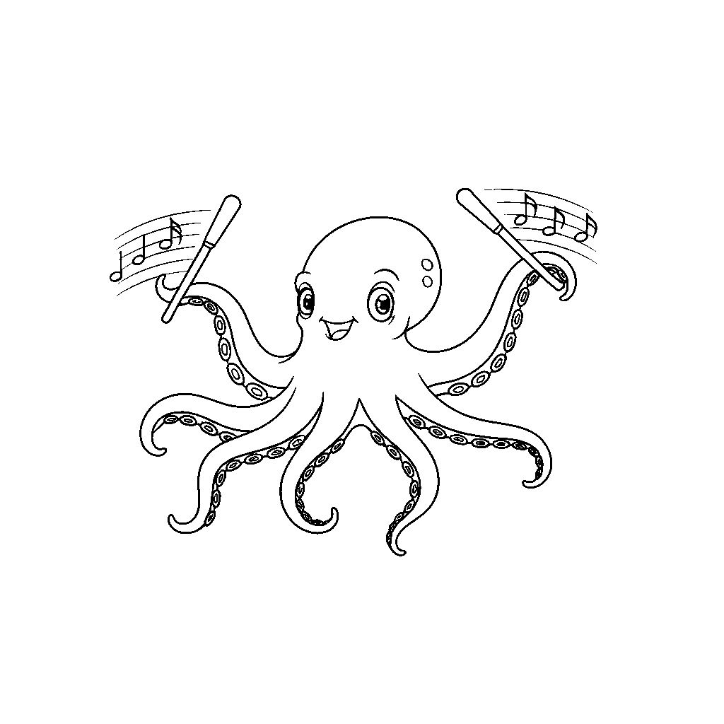 Octopus Conducting an Orchestra