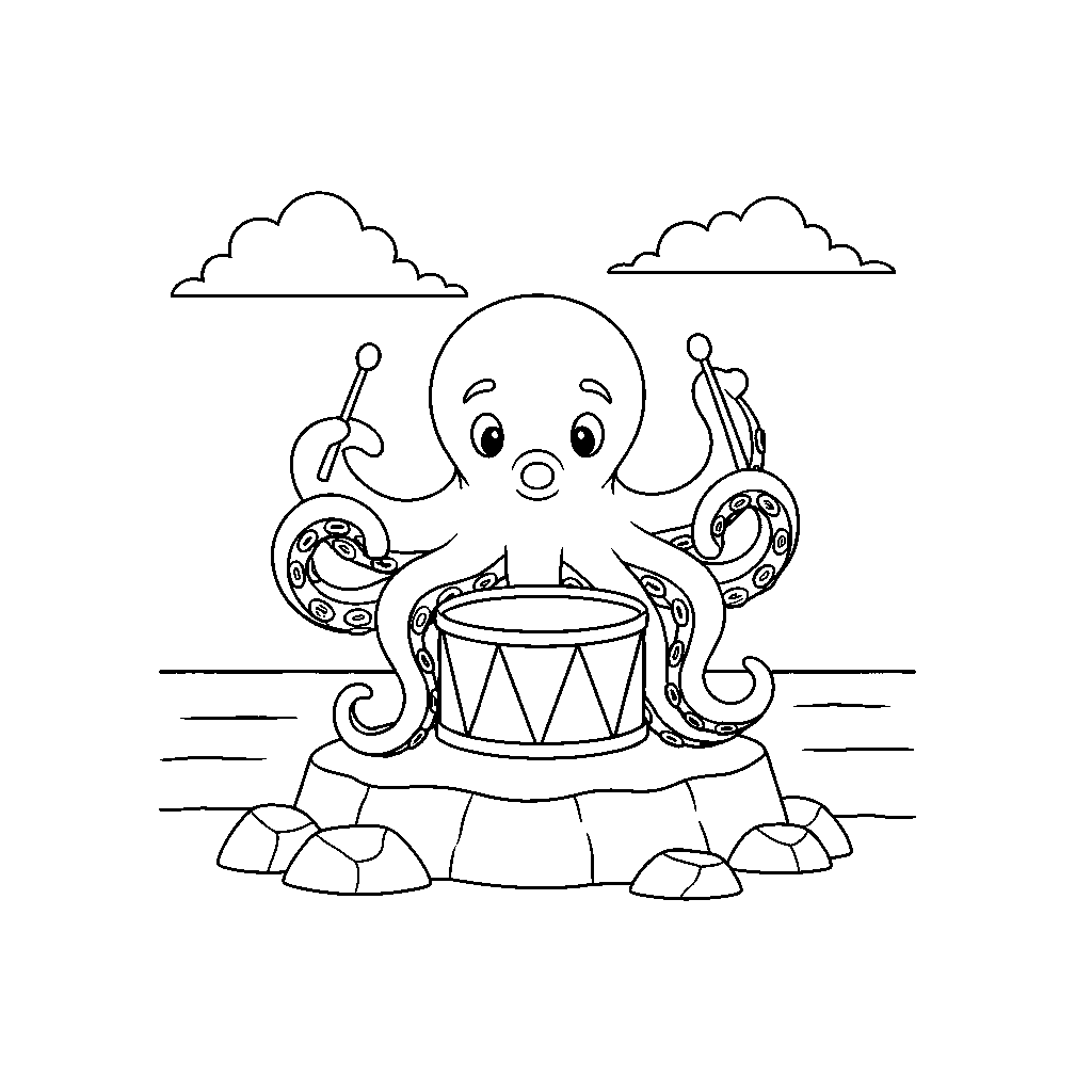 Octopus Drumming in the Tidepool