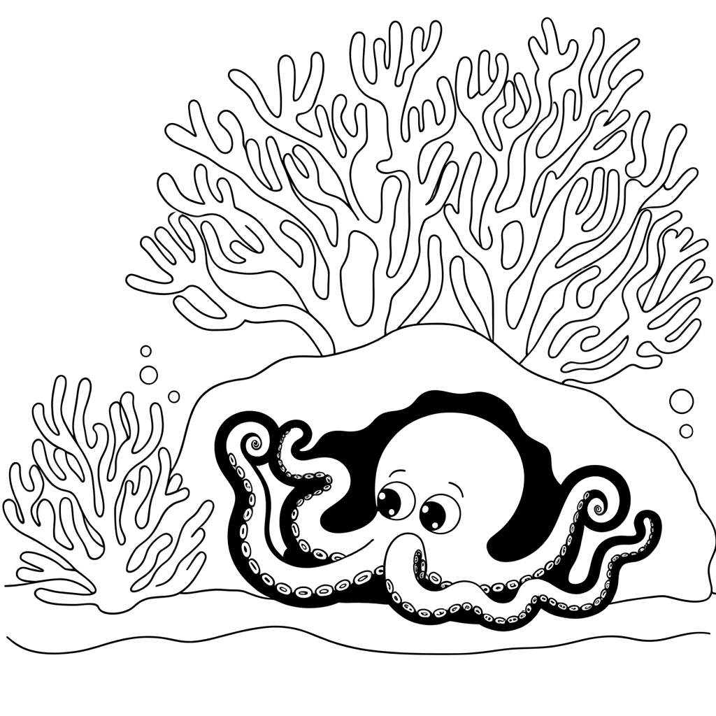 Octopus Playing Hide and Seek