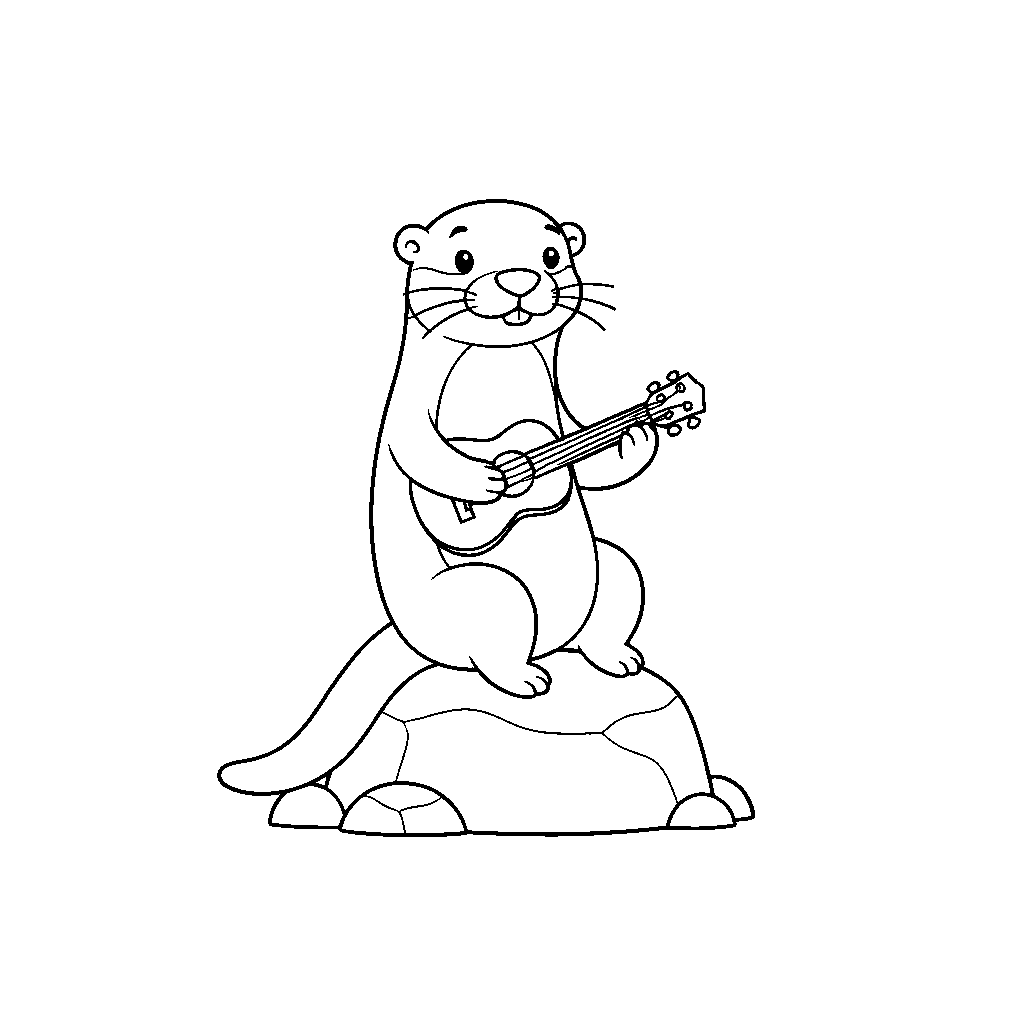 Otter mit Ukulele