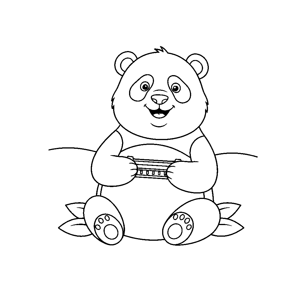 Panda Playing a Harmonica