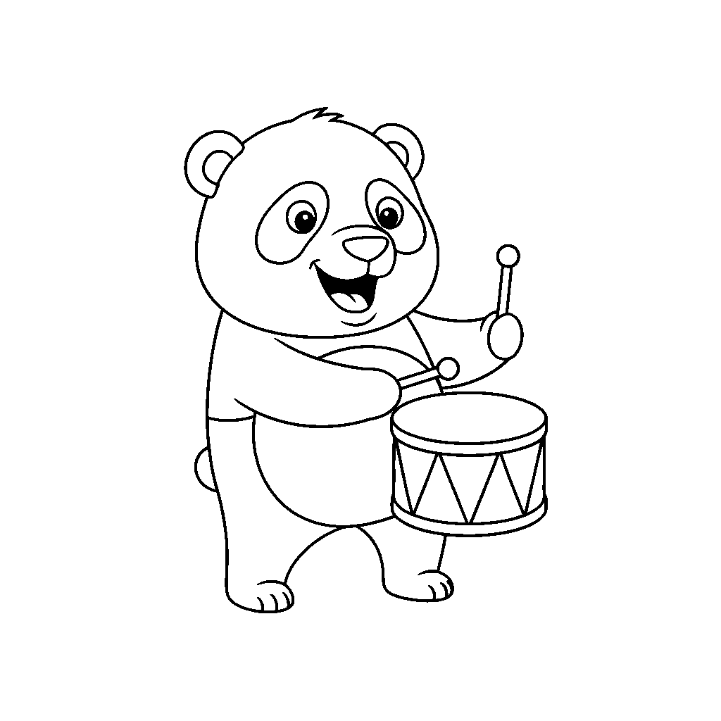 Panda Tapping a Drum