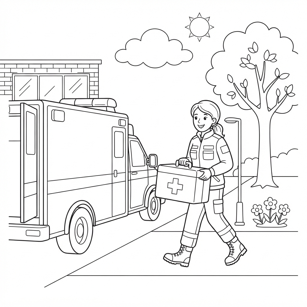 Paramedic Carrying a First Aid Kit