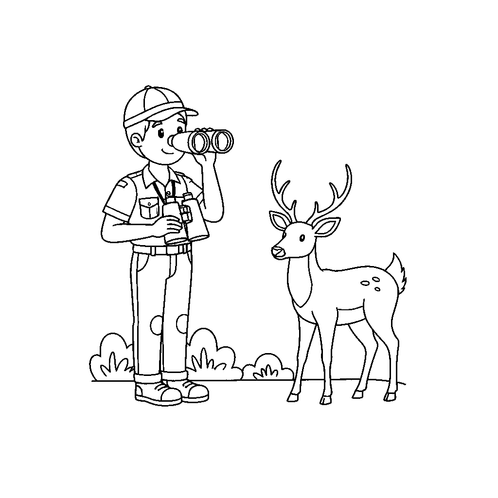 Park Ranger Die Wilde Dieren Observeert