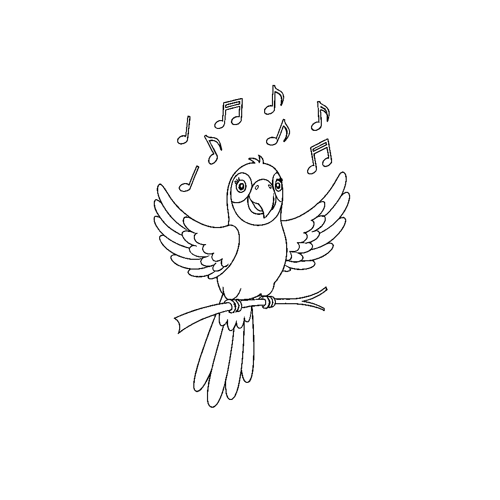 Papagaio Malabarista com Notas Musicais