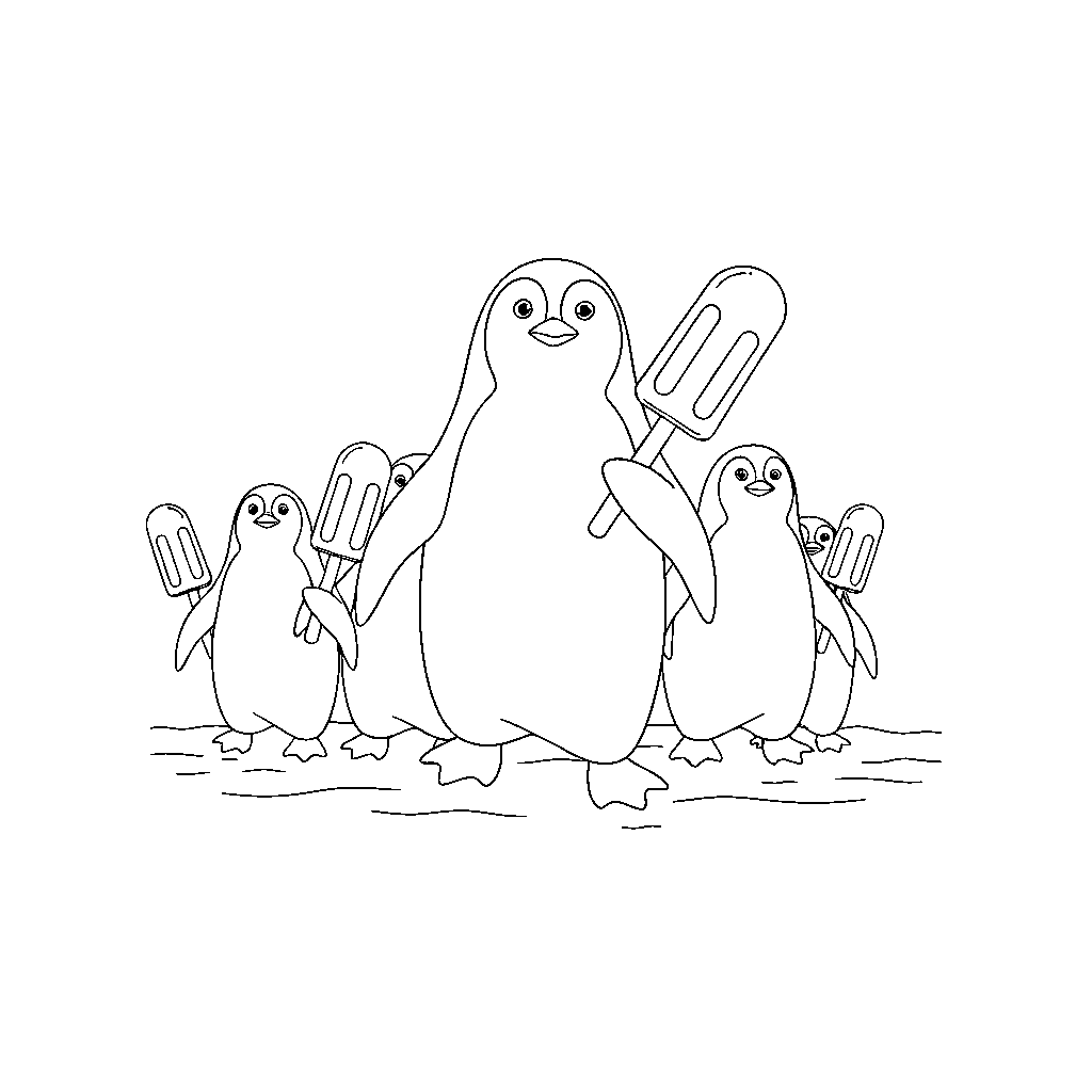 Parata di Pinguini con Gelati