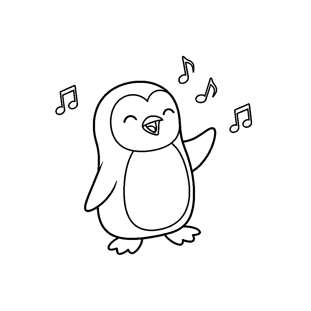 Pinguin Singt auf Eis