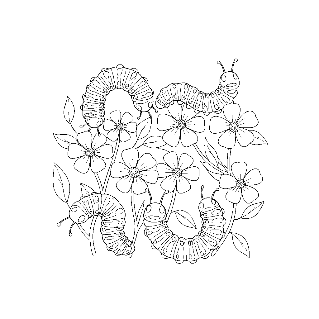 Petal Parade with Dancing Caterpillars