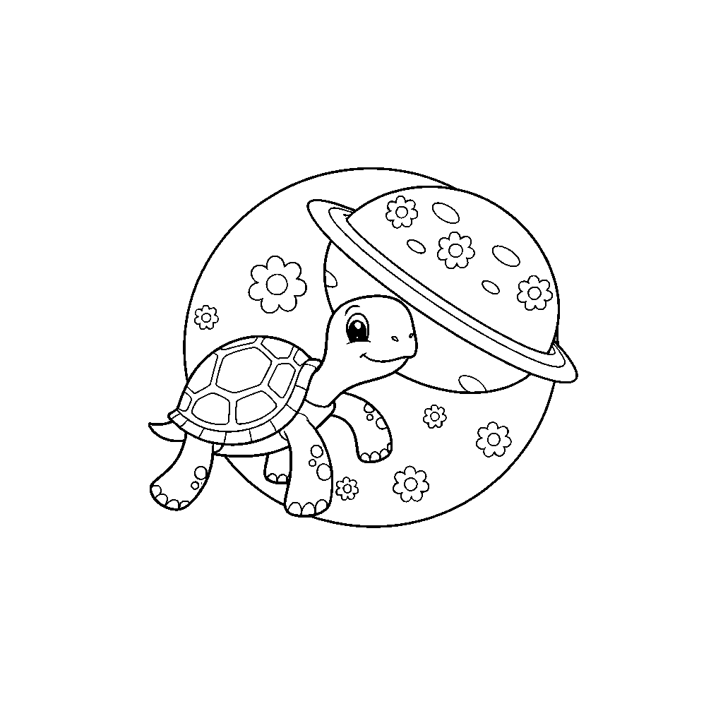 Planetarium Schildpadden op Ruimte Bloem