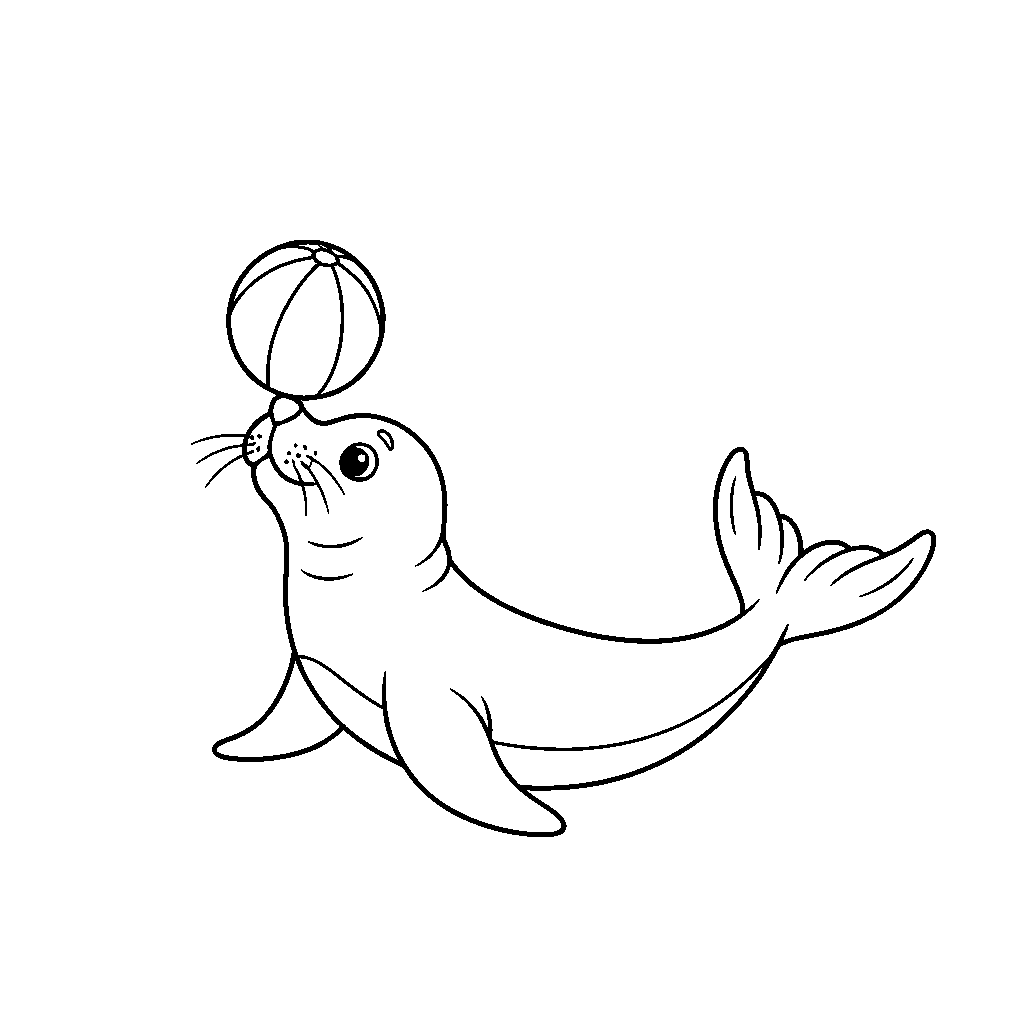 Foca Juguetona Equilibrando una Pelota