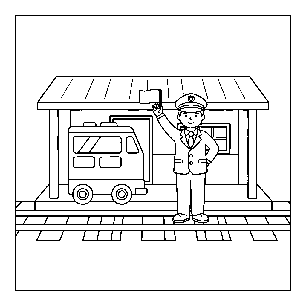 Playful Train Station Scene