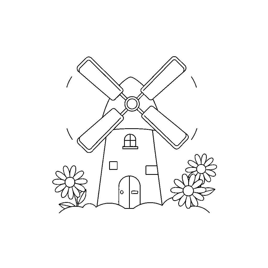 Moinho Brincalhão com Flores