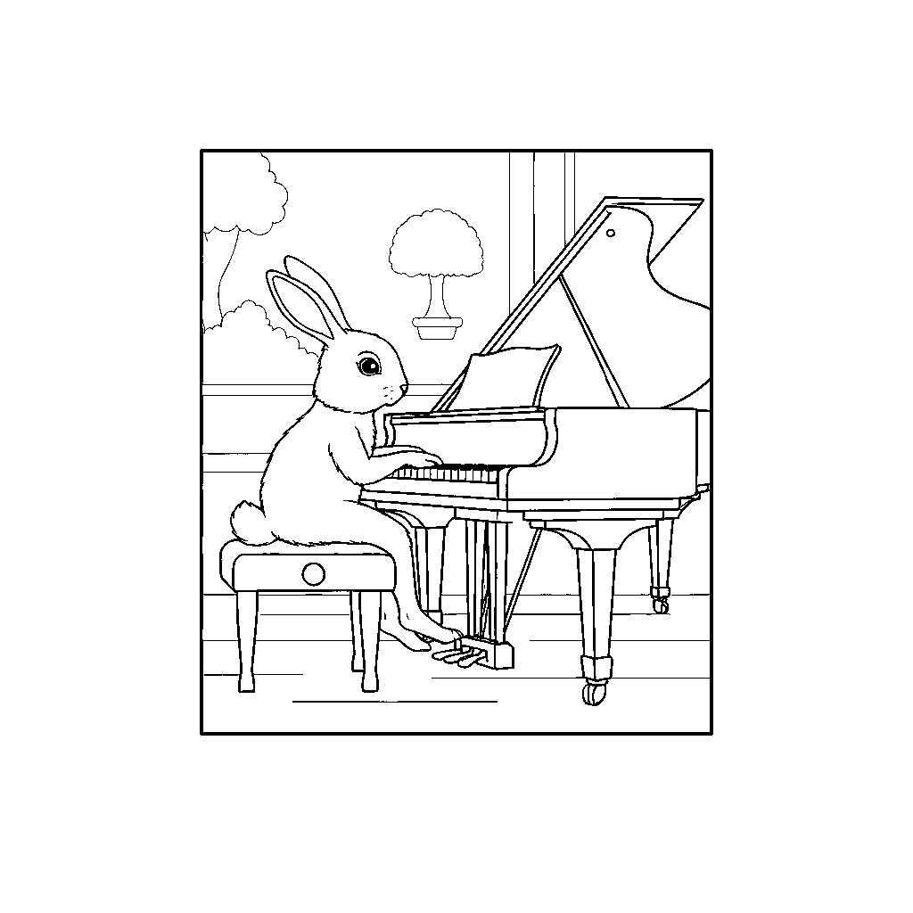 Kaninen Spelar Jazz på Piano