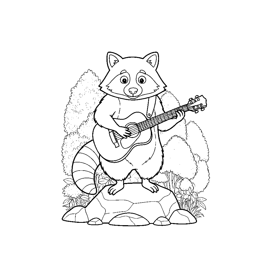 Raton Laveur Jouant un Solo de Guitare