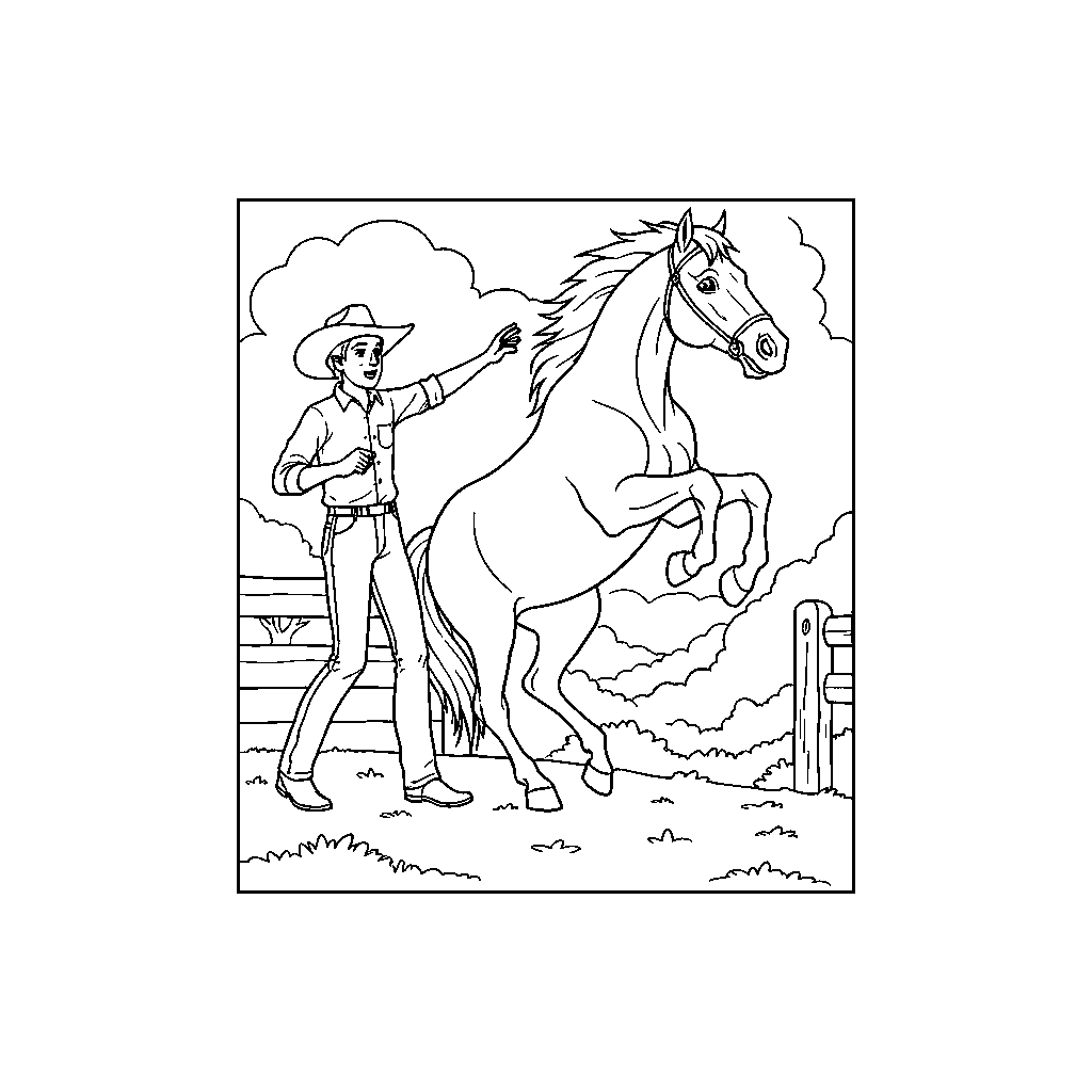 Rancher Training a Galloping Horse