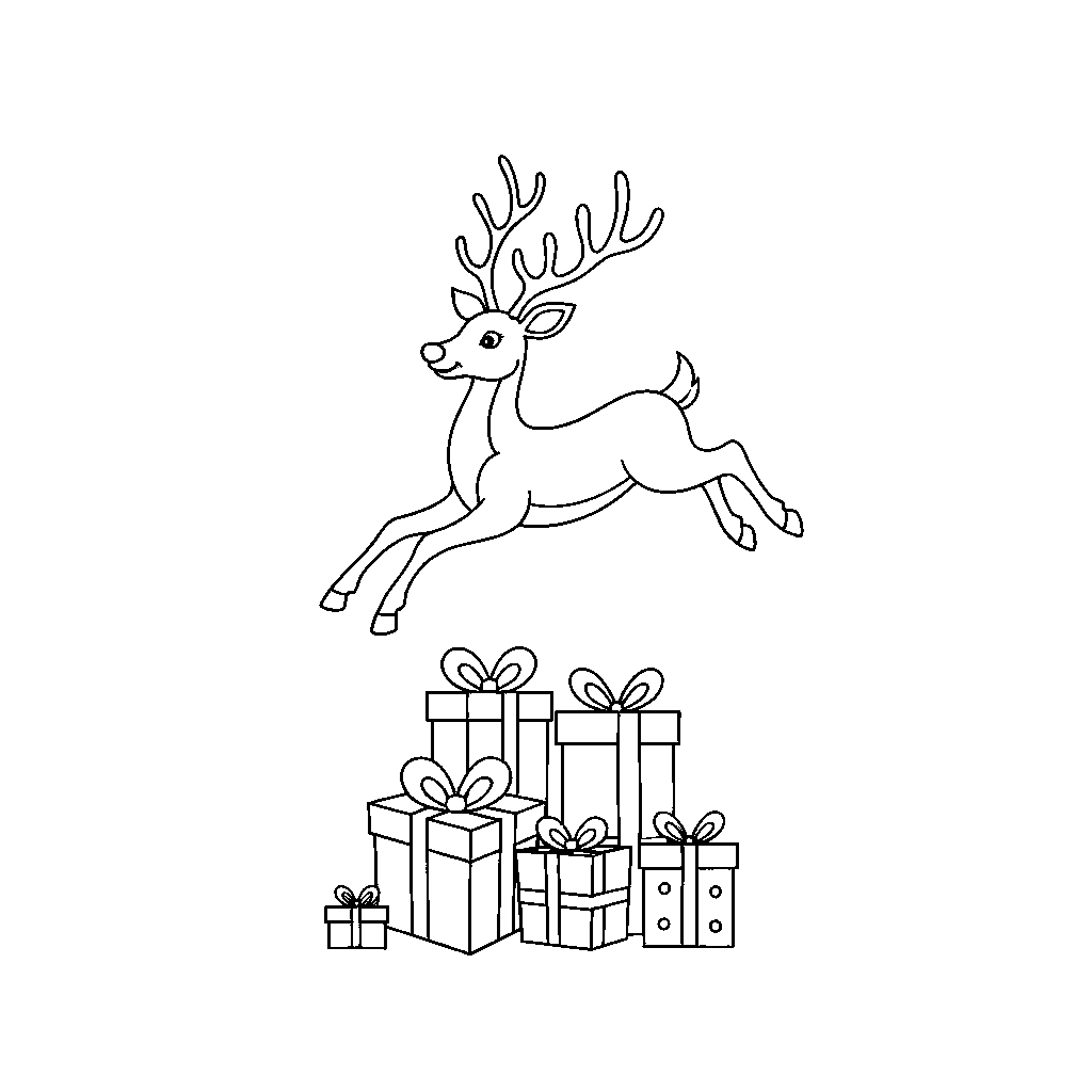 Renos tirando trineo de regalos