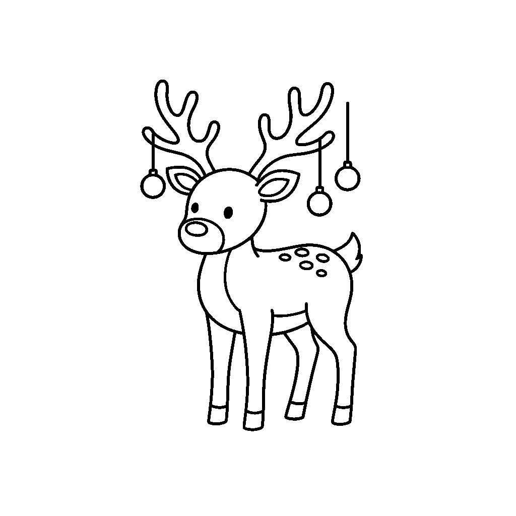 Reindeer with Colorful Ornaments