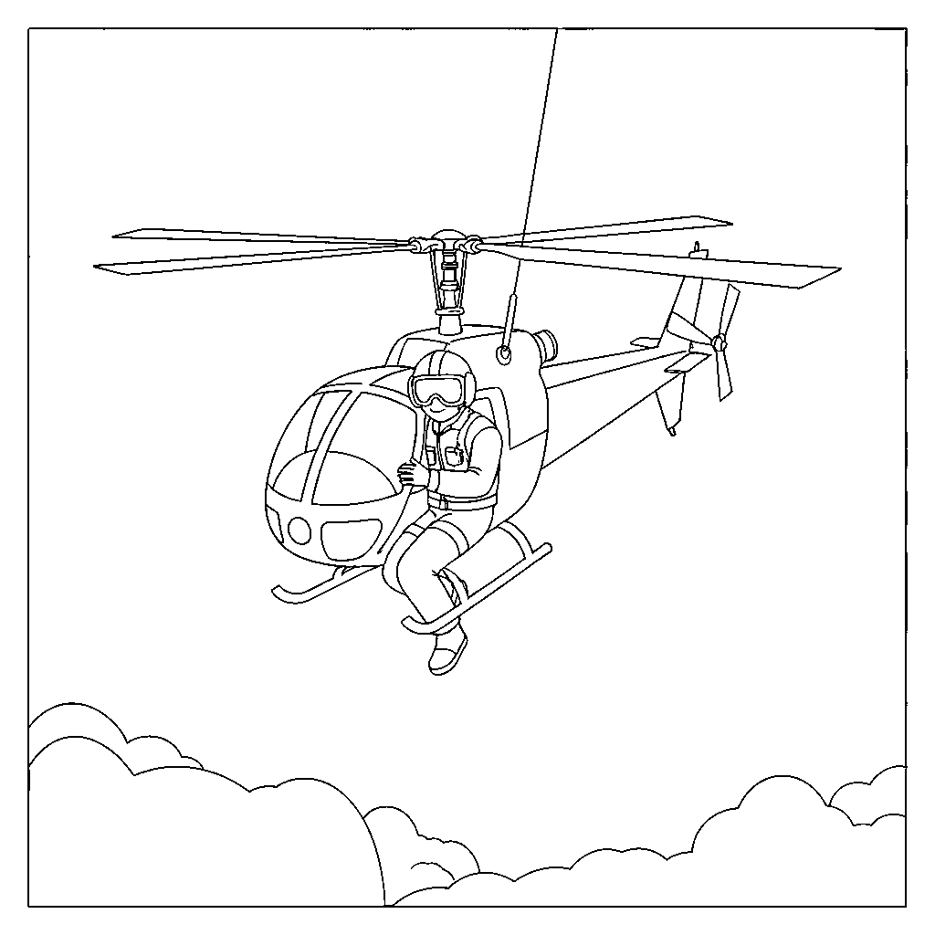 Piloto de Resgate Aterrissando um Helicóptero