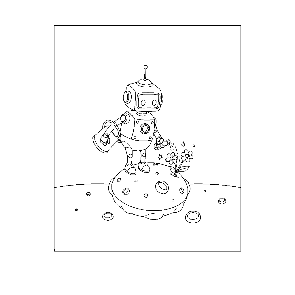 Robot Zahradník Pečující o Hvězdné Rostliny