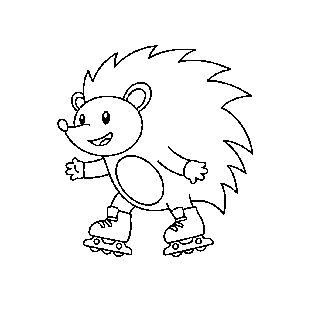 Rollerblading Hedgehog in Motion