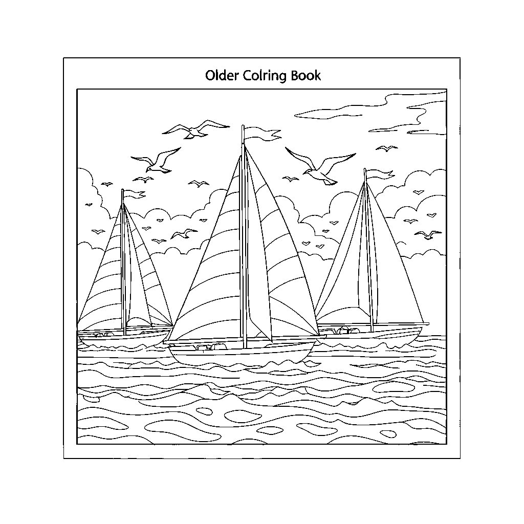 Sailboat Race with Seagulls