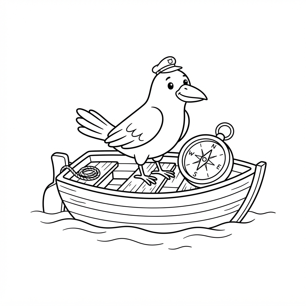 Zeilende Kraai met een Kompas