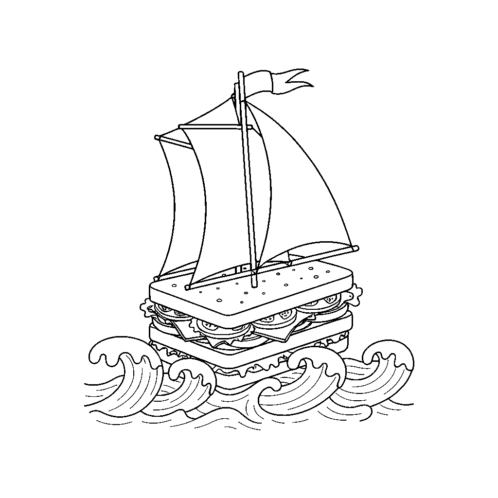 Sandwich Sailing the Sea