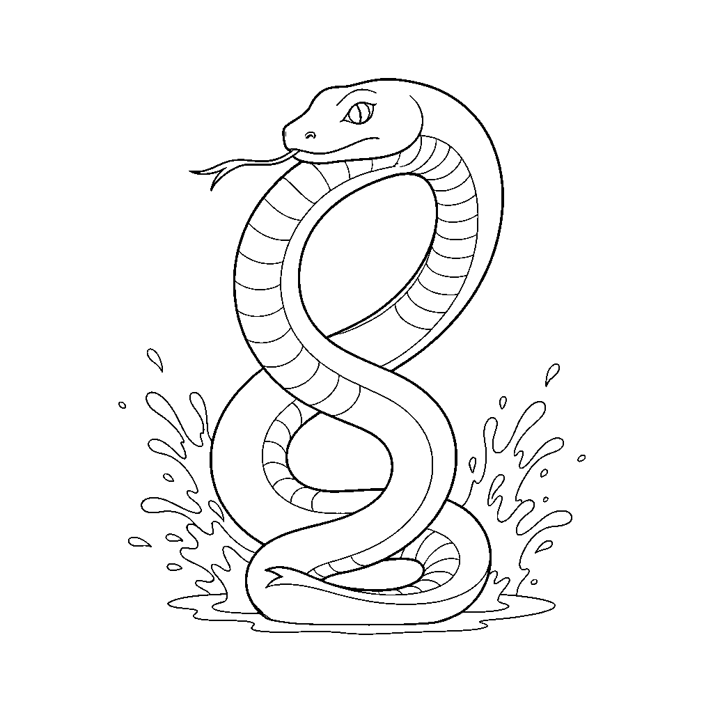 Sea Serpent Curving Through Waves