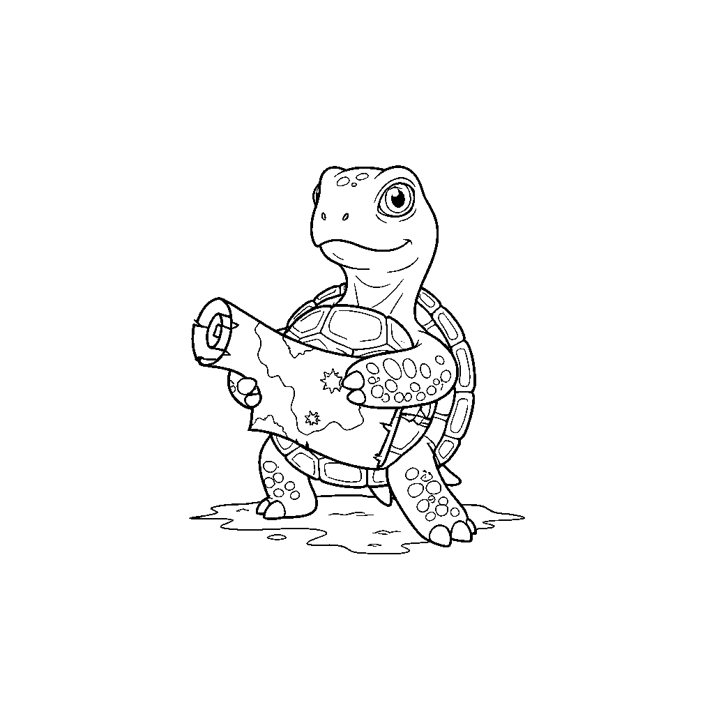 Sea Turtle with a Treasure Map