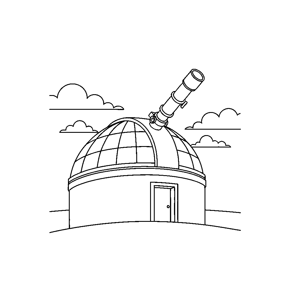 Himlen Observatorium med Stjärnteleskop