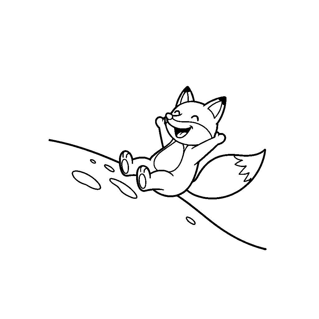 Renard en traîneau avec écharpe