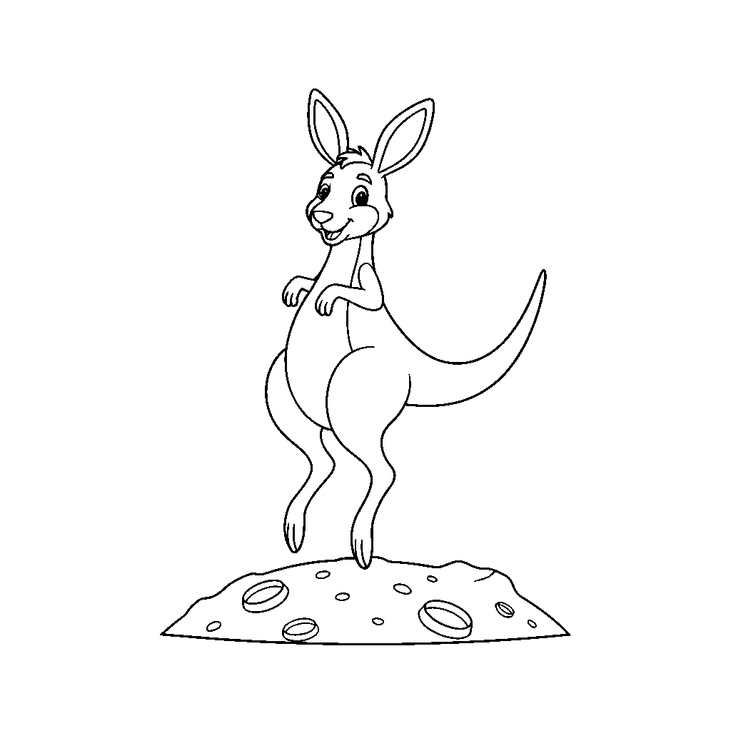 Space Kangaroo Jumping on Asteroid