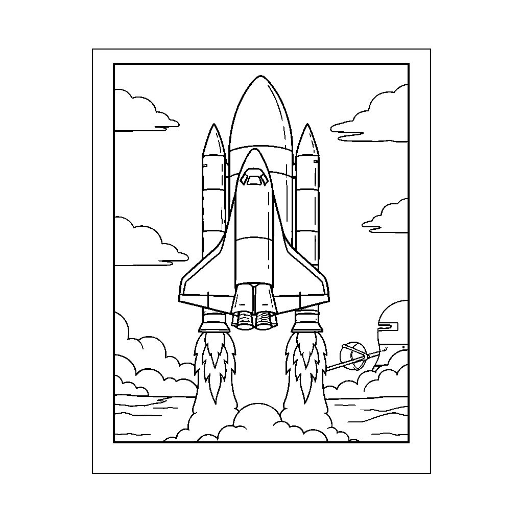 Space Shuttle Launching at Twilight