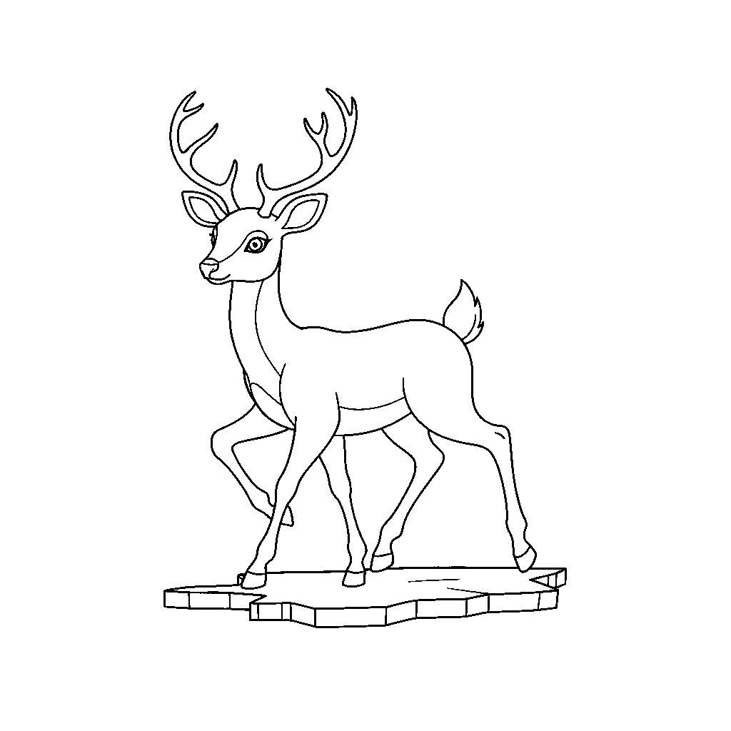 Spirited Deer on Ice Skates