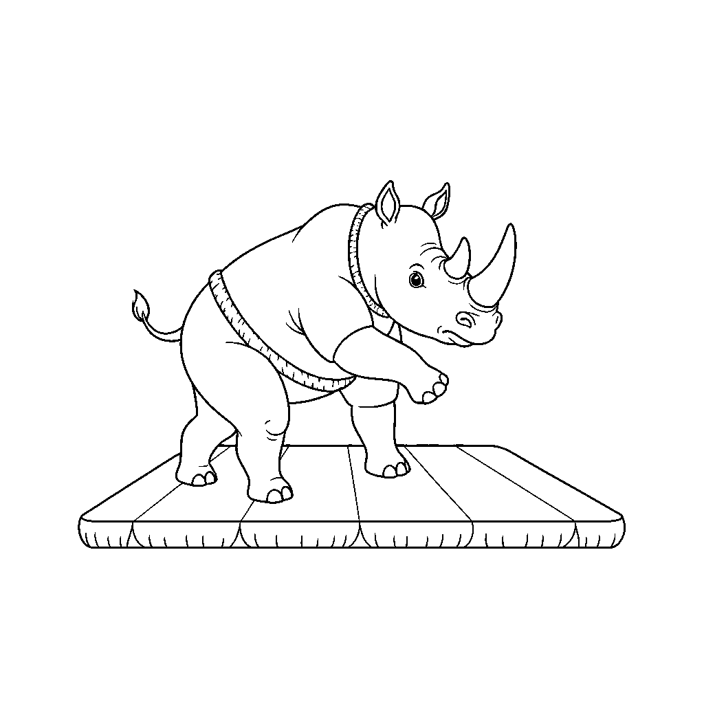 Sumo-Nashorn im Ring