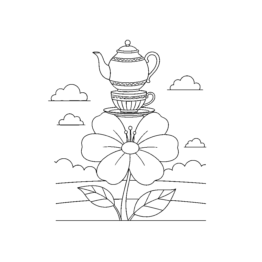 Sunset Tea Party with Blossoms