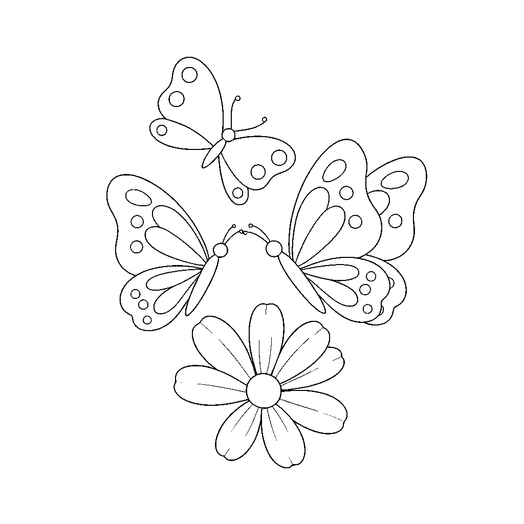 Swinging Butterflies Among Blossoms