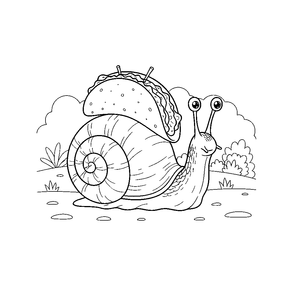 Taco Snail on a Picnic