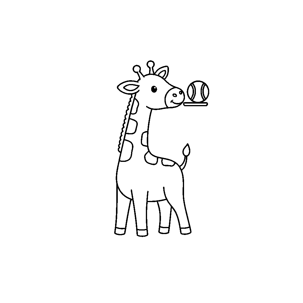 Girafe Jouant au Tennis