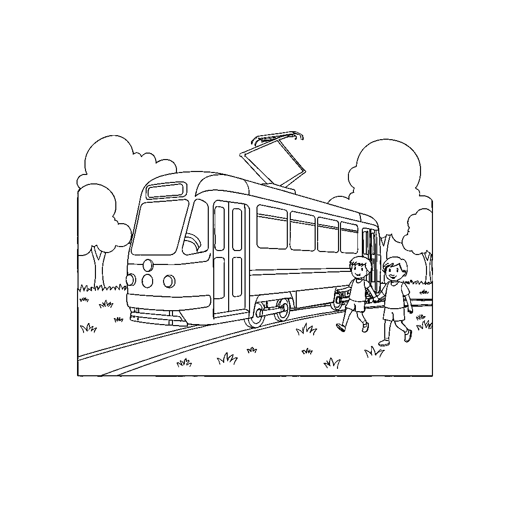 Tram che Sfreccia nel Parco della Città