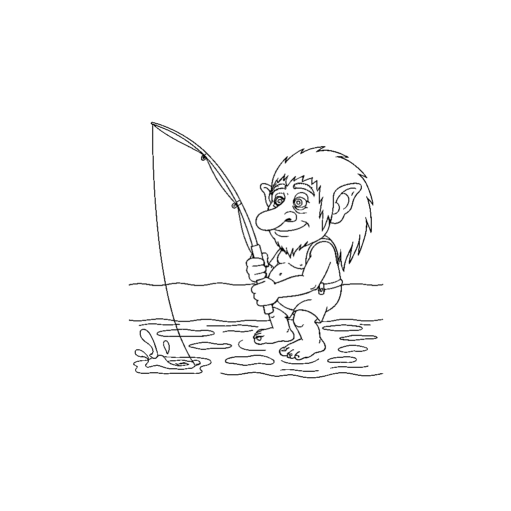 Troll rybařící z mostu