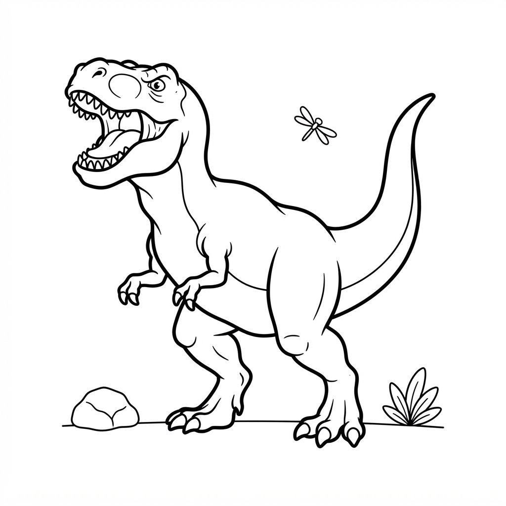 Tyranozaur ryczący na wzgórzu