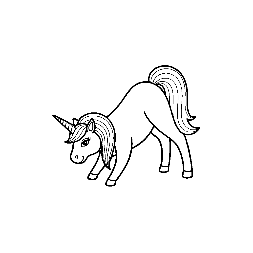 Unicorn Practicing Yoga Pose