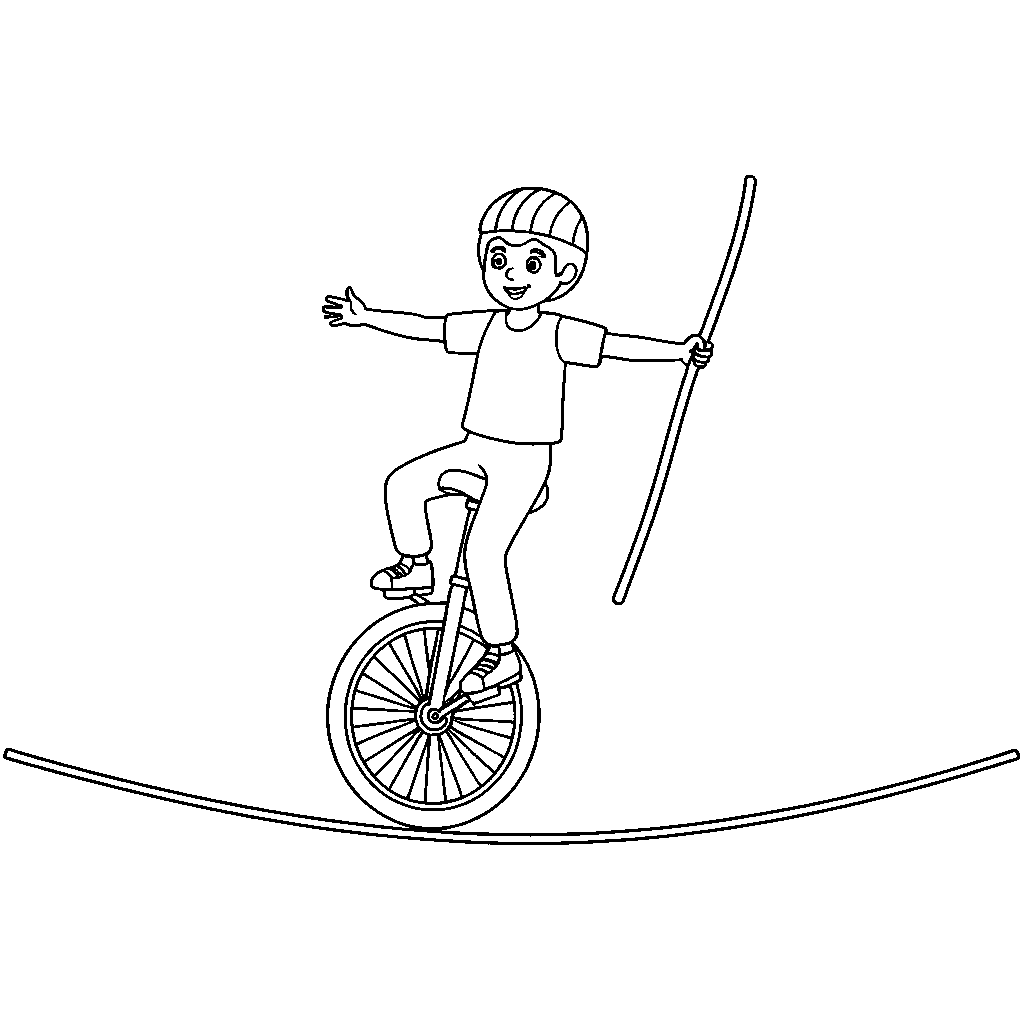 Unicycle Balancing on Tightrope